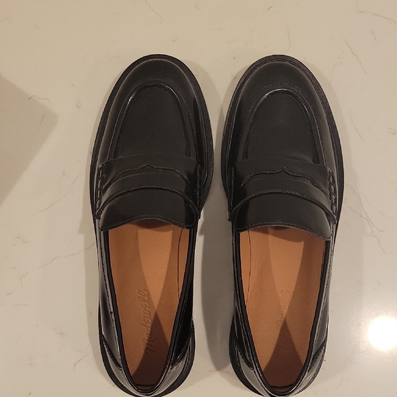 Madewell Black Leather Slip-On Loafers, Women's US 8 - Picture 2 of 5